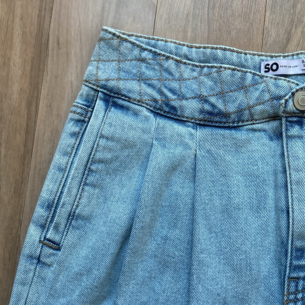 So Super high rise straight woven denim jean pant quilted design waistband 9 29 - Picture 8 of 15